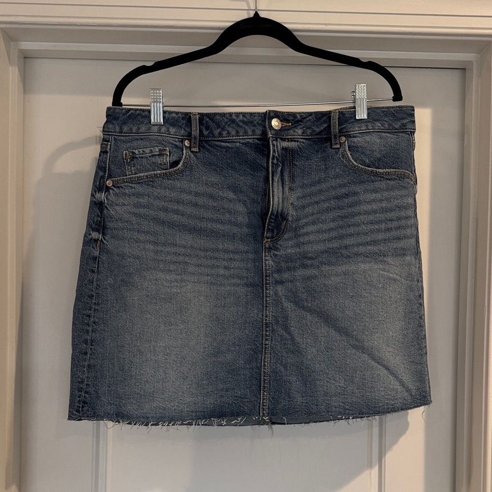 LOFT Dark Blue Denim Mini Skirt
